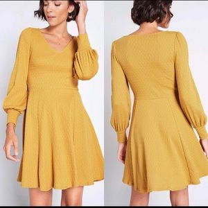 ModCloth mustard knit dress- size L